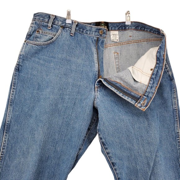 RedHead Jeans Men's Utility Straight Leg Pockets Denim Blue Size 44x32 - Picture 4 of 10